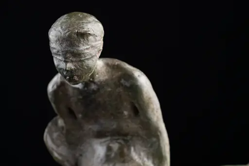 Sculpture “Icarus, edition 2/5”, bronze // 7.9 w x 11.8 h x 6.3 d in // 2025. Artist — Sergei Oganov.