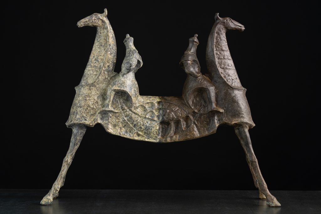 Sculpture “Night Watch”, bronze // 14.2 w x 15 h x 5.1 d in // 2016. Artist — Sergei Oganov.