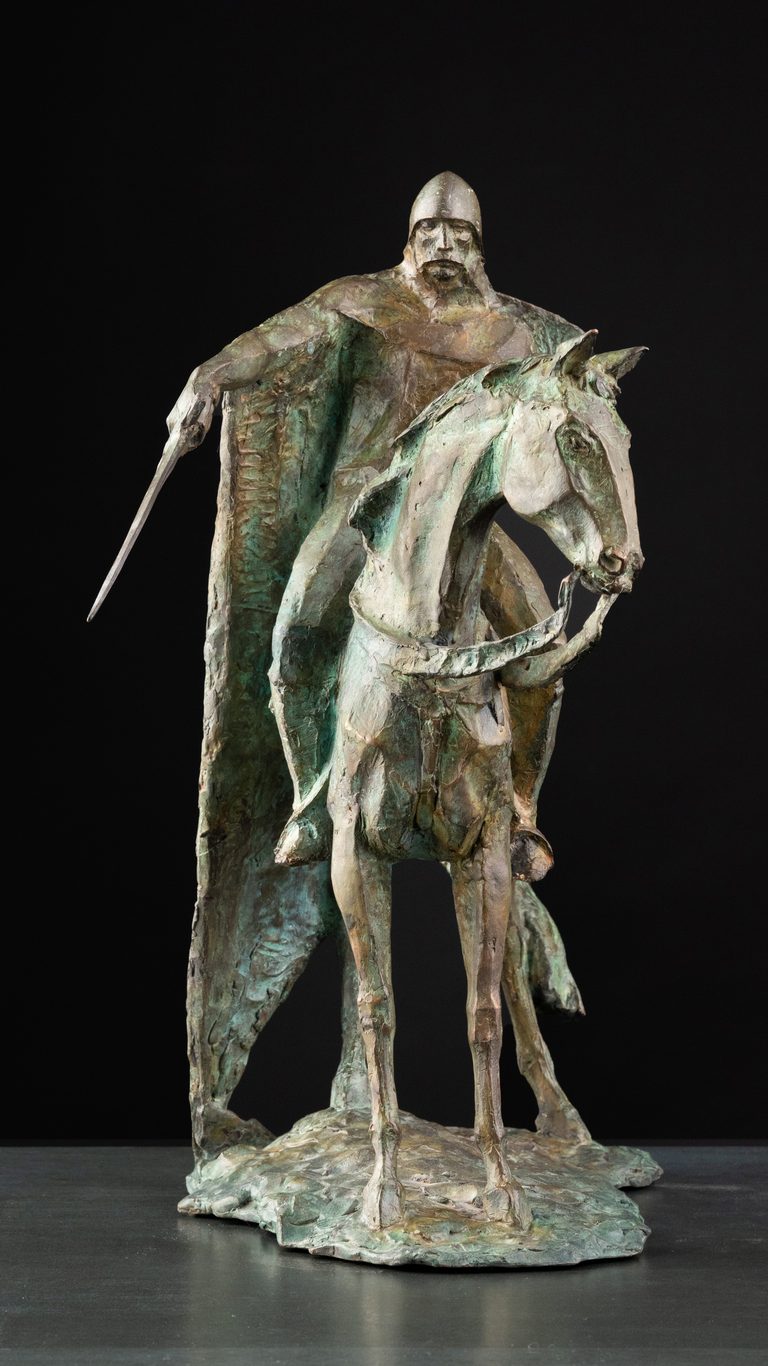 Sculpture “Gedimin”, bronze // 18.1 w x 18.9 h x 9.1 d in // 2019. Artist — Sergei Oganov.