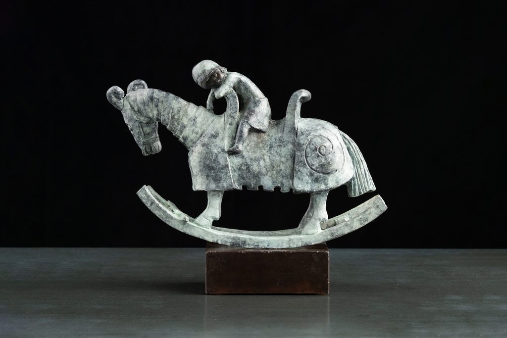 Sculpture “Warrior's Dream”, bronze, metal // 13.4 w x 11.4 h x 3.9 d in // 2012. Artist — Sergei Oganov.