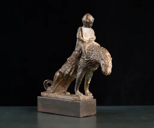 Sculpture “When Lambs Become Lions, edition 6/6”, bronze, metal // 13.4 w x 13.4 h x 5.9 d in // 2013. Artist — Sergei Oganov.