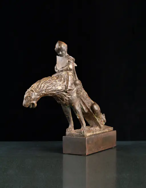 Sculpture “When Lambs Become Lions, edition 6/6”, bronze, metal // 13.4 w x 13.4 h x 5.9 d in // 2013. Artist — Sergei Oganov.