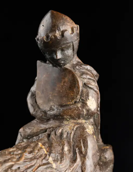 Sculpture “When Lambs Become Lions, edition 6/6”, bronze, metal // 13.4 w x 13.4 h x 5.9 d in // 2013. Artist — Sergei Oganov.